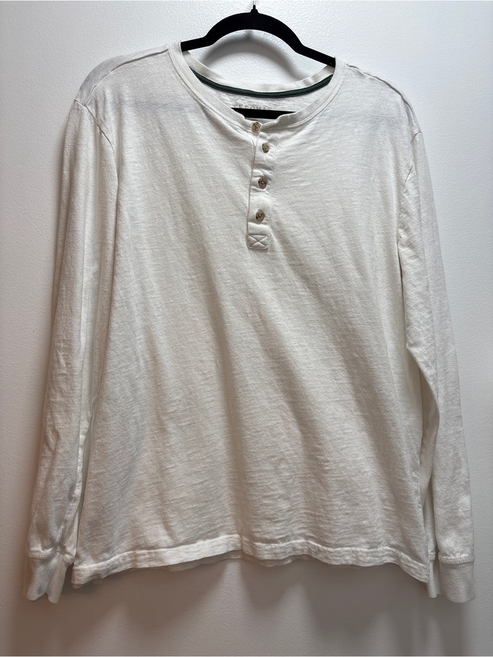 Tecovas White Long-Sleeve Henley Shirt